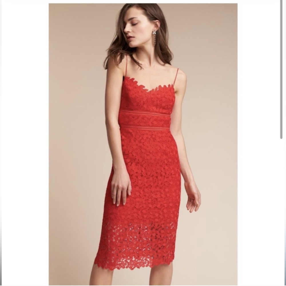 BHLDN Red Lace Dress NWT